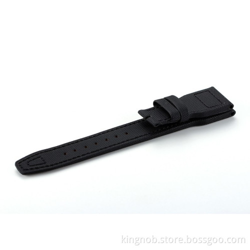 IW-15 Good Quality Handmade Black leather watch with steel buckle